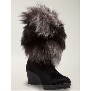 Innsbruck Genuine Fox Fur Trim Wedge Boot TECNICA®